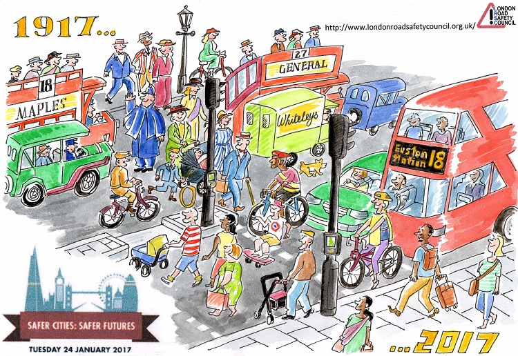 Cartoon highlights the changing face of London's road network | London Road  Safety Council