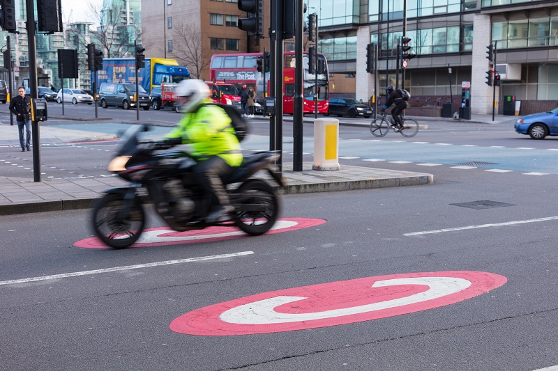 Motorcyclist on the road