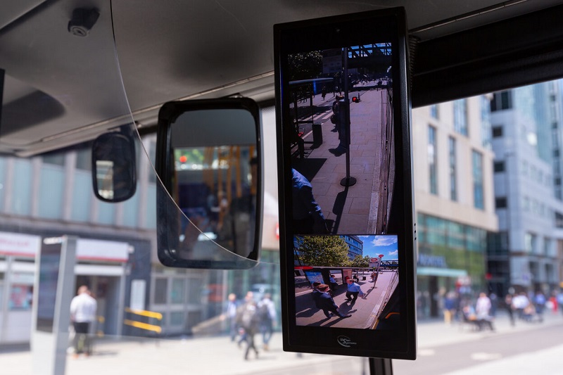 London bus fitted with a Camera Monitoring System to improve safety and reliabilty